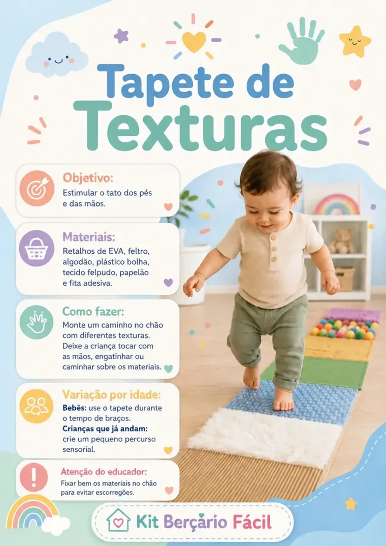 Atividades sensoriais do Kit Berçário Fácil