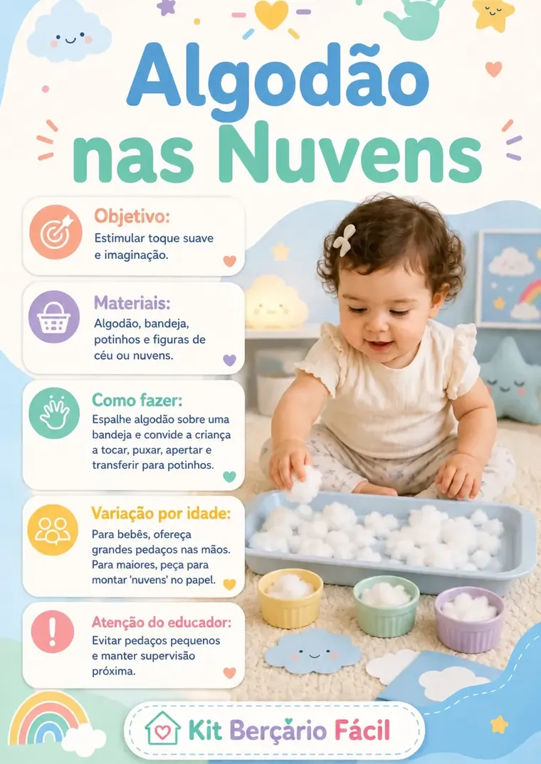 Atividades de pintura e colagem do Kit Berçário Fácil